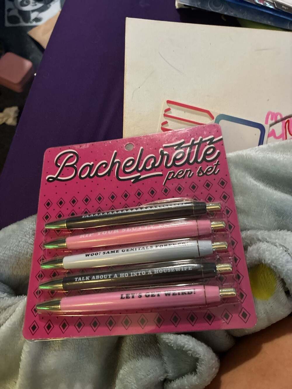 Fun Club Bachelorette Pen Set with Funny Quotes